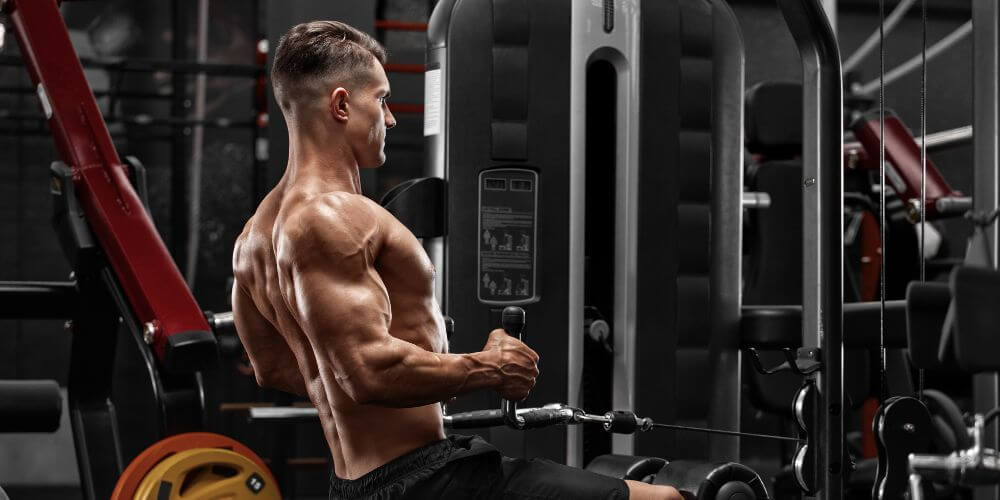 Seated cable rows with the wide grip